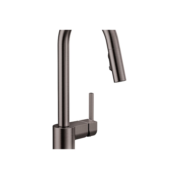 One-Handle Pulldown Kitchen Faucet Black Stainless